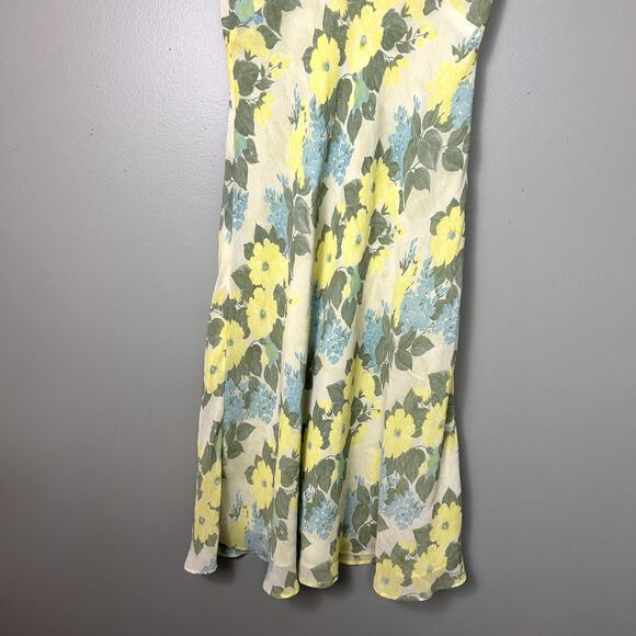 J. Peterman Dress Vintage 90's Blue Green Floral size 8 Medium Midi Summer - Picture 7 of 11